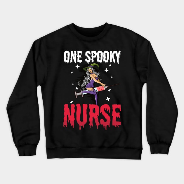 Halloween Nurse Shirt | One Spooky Nurse Crewneck Sweatshirt by Gawkclothing
